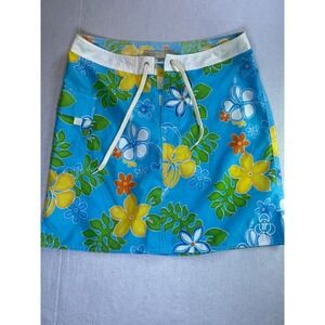 VTG Immersion Research Women Floral Paddle Board Skirt Blue Tropical Size 8